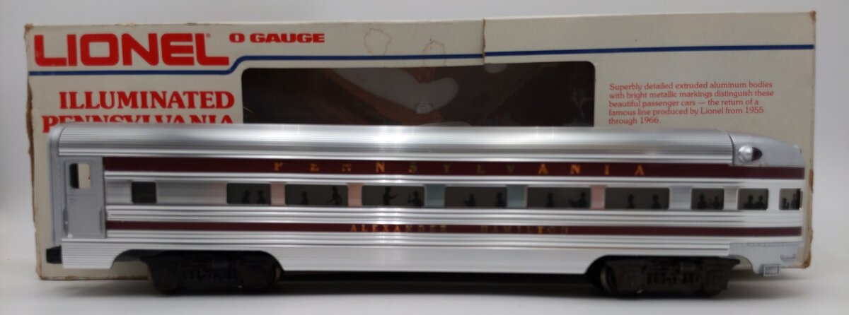 Lionel 6-9574 O Gauge Pennsylvania "Alexander Hamilton" Aluminum Observation Car LN/Box