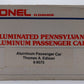 Lionel 6-9575 O Gauge Pennsylvania "Thomas A. Edison" Aluminum Passenger Car LN/Box