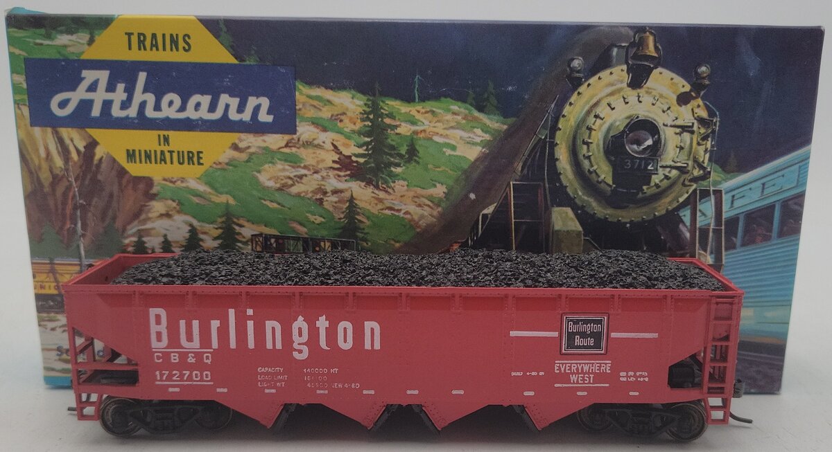 Athearn 1754 HO Scale Burlington Hopper Car #172700 EX/Box