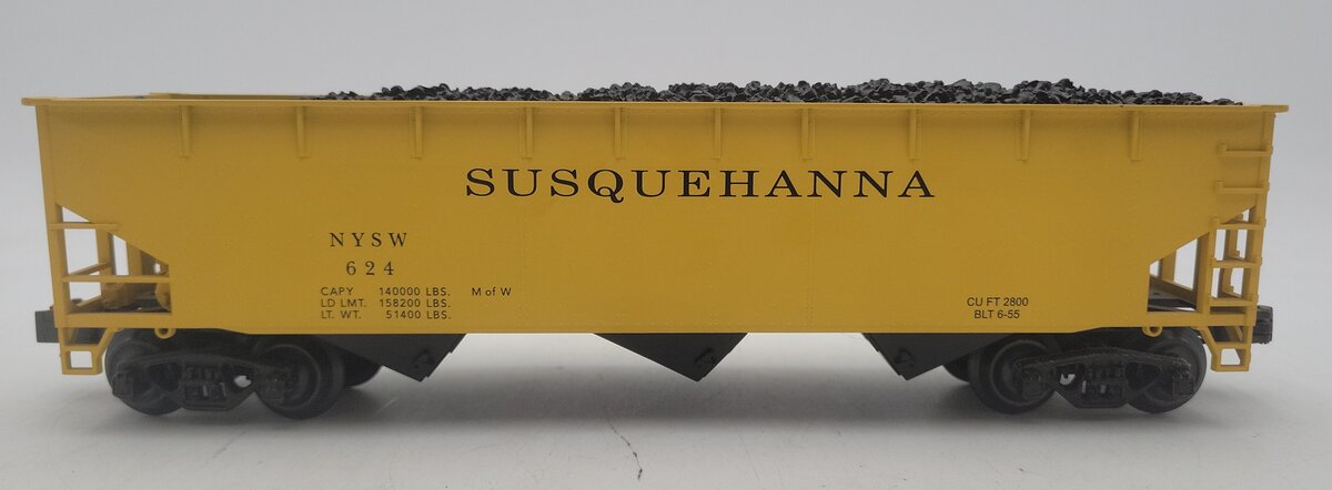 Weaver U3925LD O Gauge Susquehanna 3-Bay Offset Hopper Car #624 (3-Rail) EX/Box
