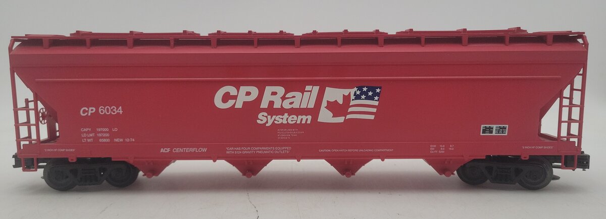 Weaver 6034 O Gauge Canadian Pacific Rail Hopper Car (3-Rail) EX/Box