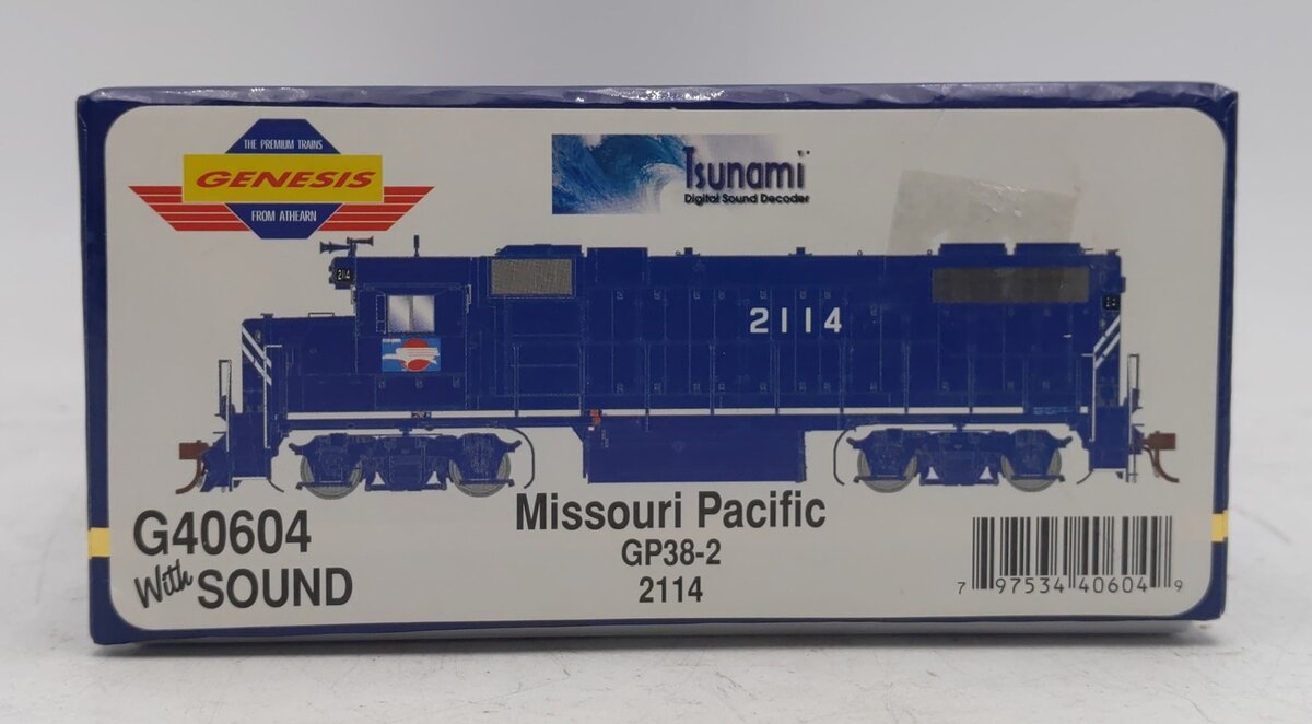 Athearn G40604 HO Scale Missouri Pacific GP38-2 Diesel Loco #2114 w/DCC&Sound NIB