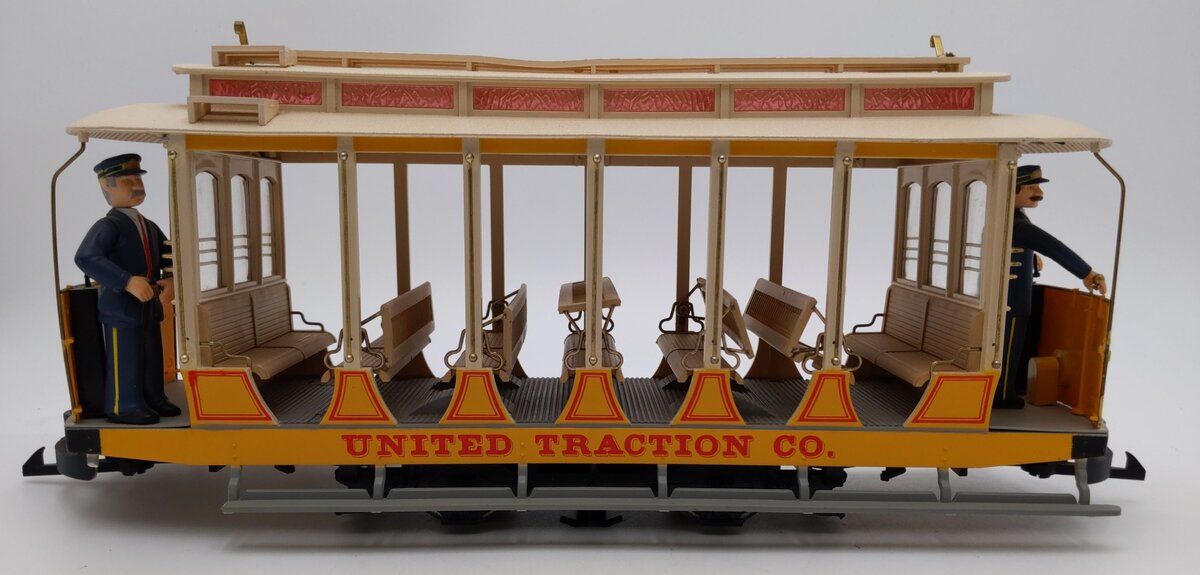 Bachmann 93938 G Scale United Traction Co Motorized Open Street Car VG