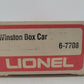 Lionel 6-7708 O Gauge Winston Billboard Reefer Car VG/Box