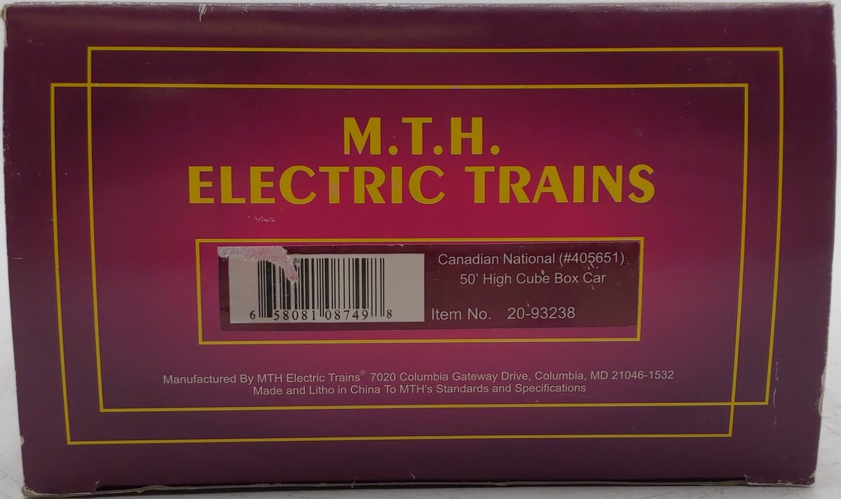 MTH 20-93238 O Gauge Canadian National Boxcar LN/Box