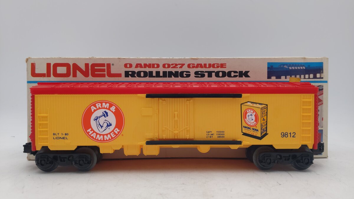 Lionel 6-9812 O Gauge Arm & Hammer Billboard Refrigerator Car #9812 VG/Box