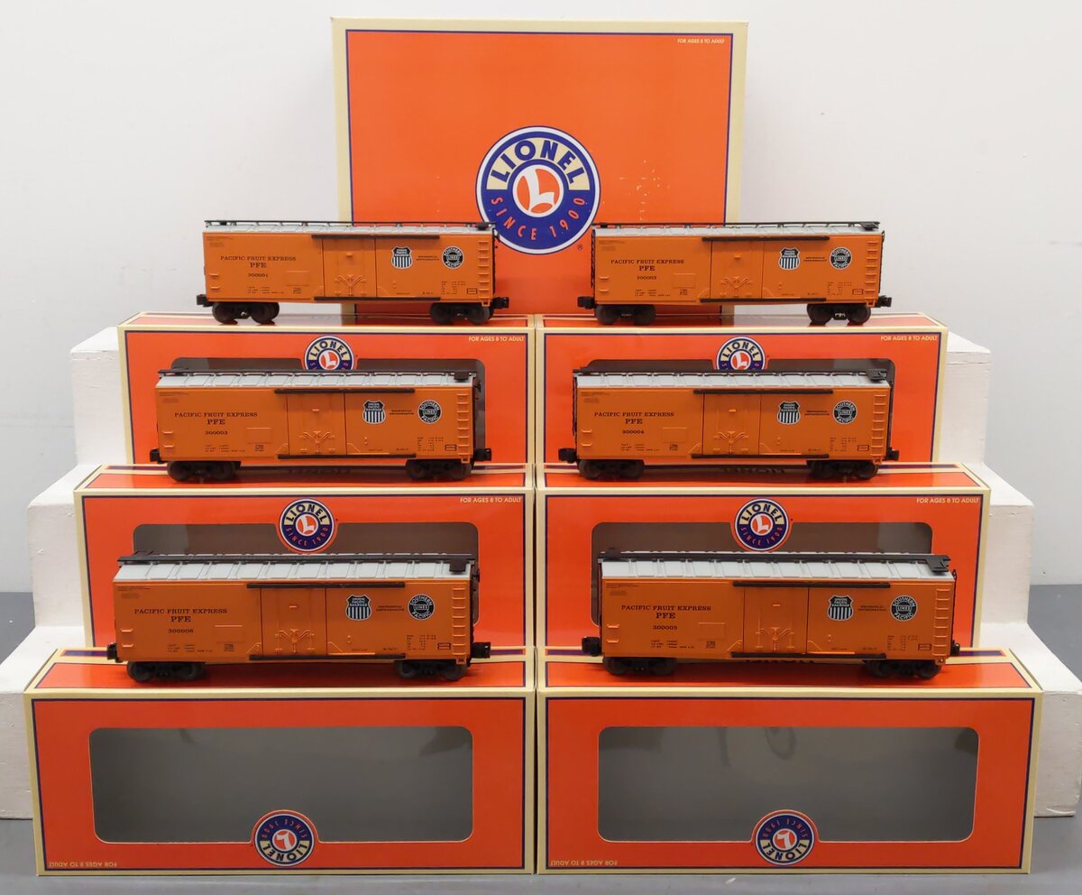 Lionel 6-17319 O Gauge Pacific Fruit Express Reefers (Set of 6) LN/Box
