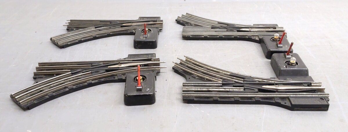 Lionel O42 Vintage O Manual Left-Hand & Right-Hand Switches (2 Pairs) VG