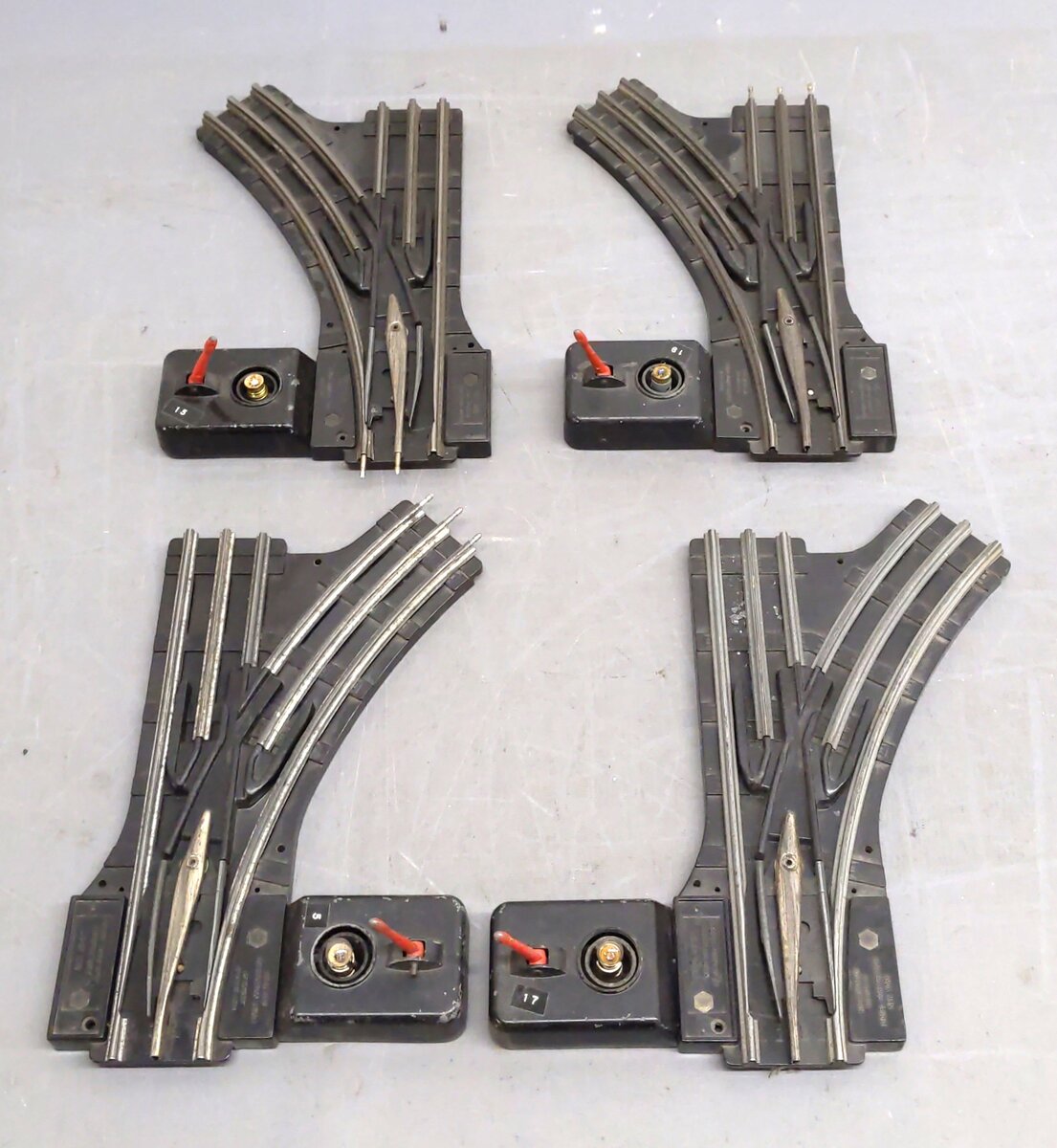 Lionel O42 Vintage O Manual Left-Hand & Right-Hand Switches (2 Pairs) VG