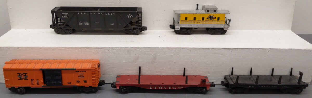 Lionel Vintage O Gauge Freight Cars #6436,6511,3451,6464725,6657 [5] VG