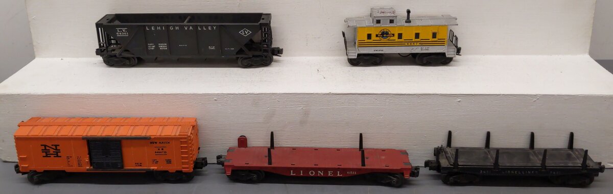 Lionel Vintage O Gauge Freight Cars #6436,6511,3451,6464725,6657 [5] VG