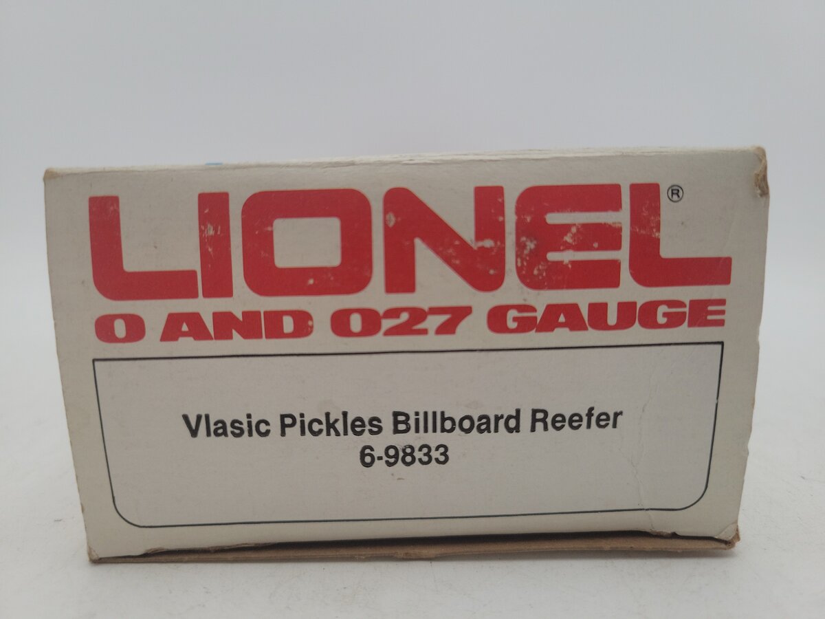 Lionel 6-9833 O Gauge Vlasic Pickles Billboard Reefer Car #9833 EX/Box