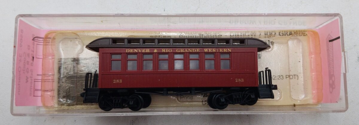 Roundhouse 8509 N Scale Denver & Rio Grande Western 34' Overton Coach Car #283  LN/Box