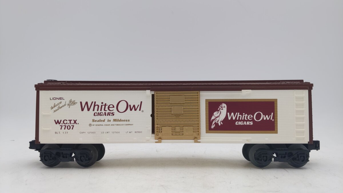 Lionel 6-7707 O Gauge White Owl Cigar Boxcar EX/Box