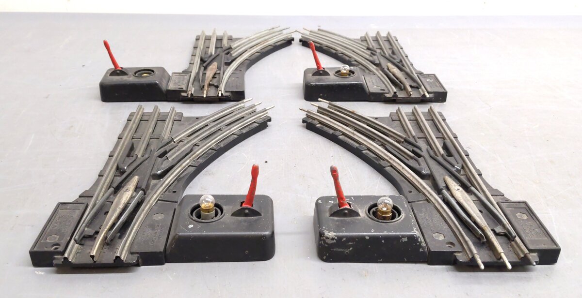 Lionel O42 Vintage O Manual Left-Hand & Right-Hand Switches (2 Pairs) VG