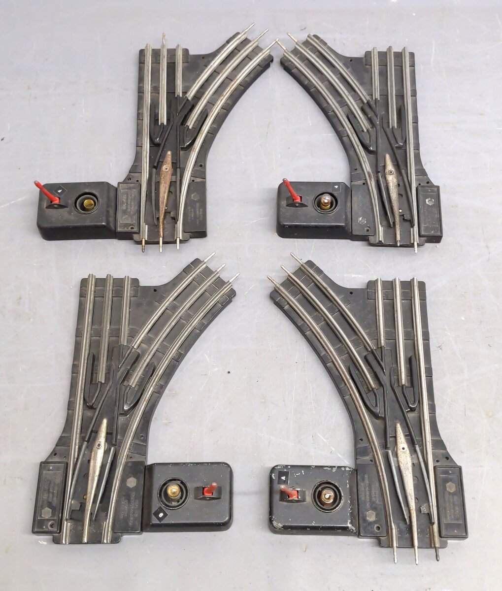 Lionel O42 Vintage O Manual Left-Hand & Right-Hand Switches (2 Pairs) VG