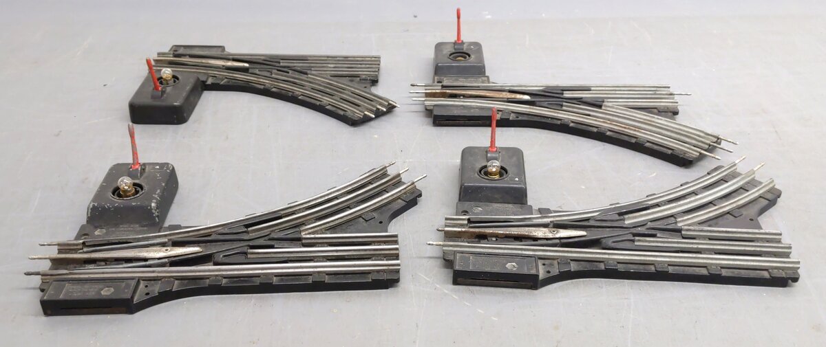 Lionel O42 Vintage O Manual Left-Hand & Right-Hand Switches (2 Pairs) VG