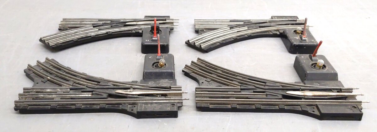 Lionel O42 Vintage O Manual Left-Hand & Right-Hand Switches (2 Pairs) VG