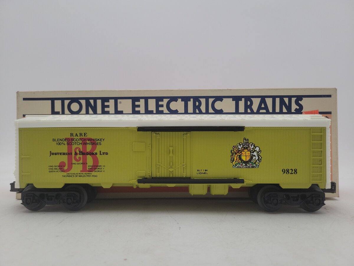 Lionel 6-9828 O Gauge Justerini and Brooks Scotch Billboard Reefer Car VG/Box