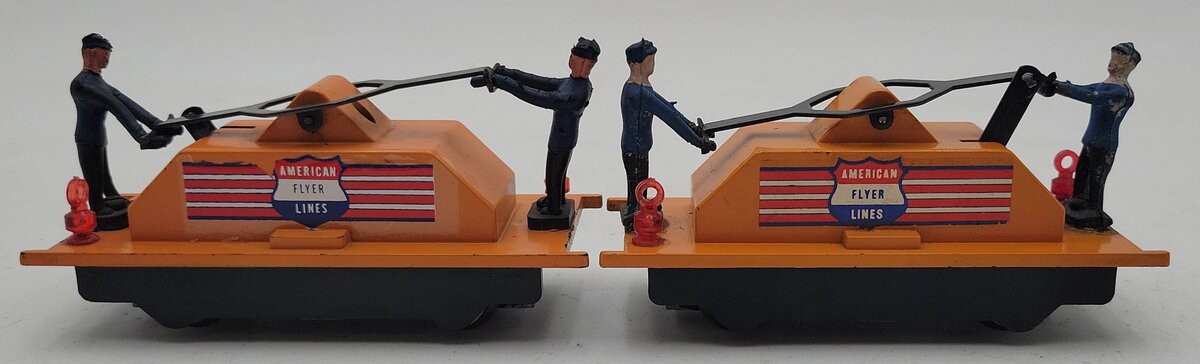 American Flyer 740 Vintage S American Flyer Lines Operating Handcars (2) VG