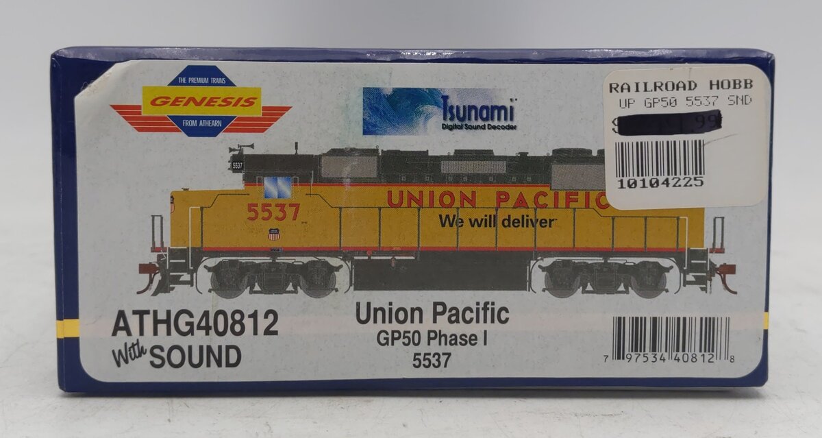 Athearn ATHG40812 HO Union Pacific GP50 Diesel Locomotive #5537 w/ DCC & Sound LN/Box