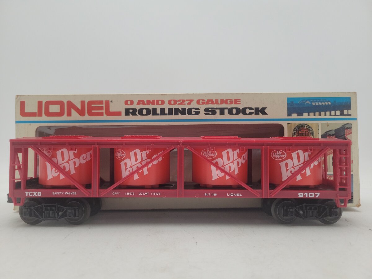 Lionel 6-9107 O Gauge Dr. Pepper Vat Carrier #9107 VG/Box