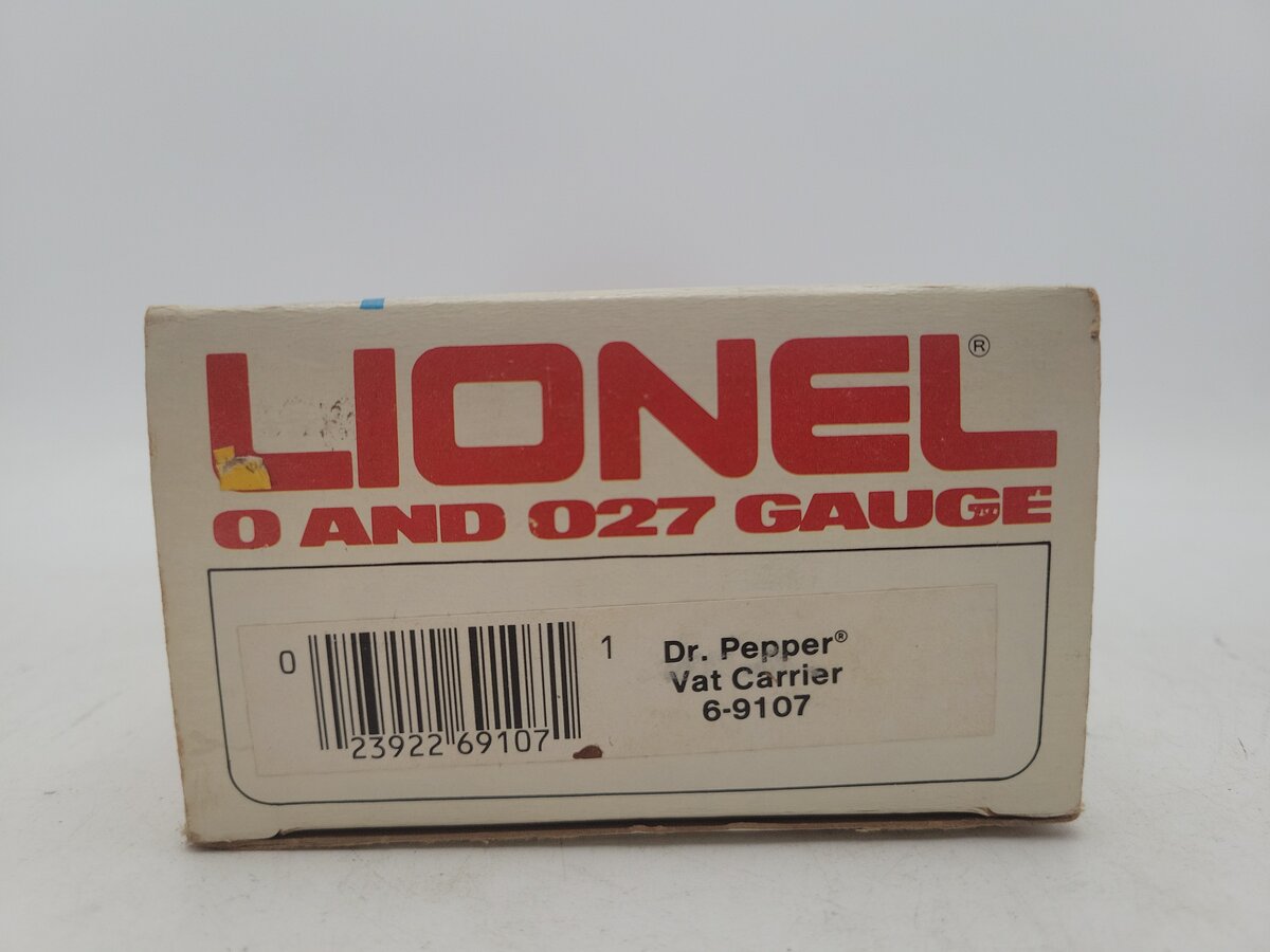 Lionel 6-9107 O Gauge Dr. Pepper Vat Carrier #9107 VG/Box