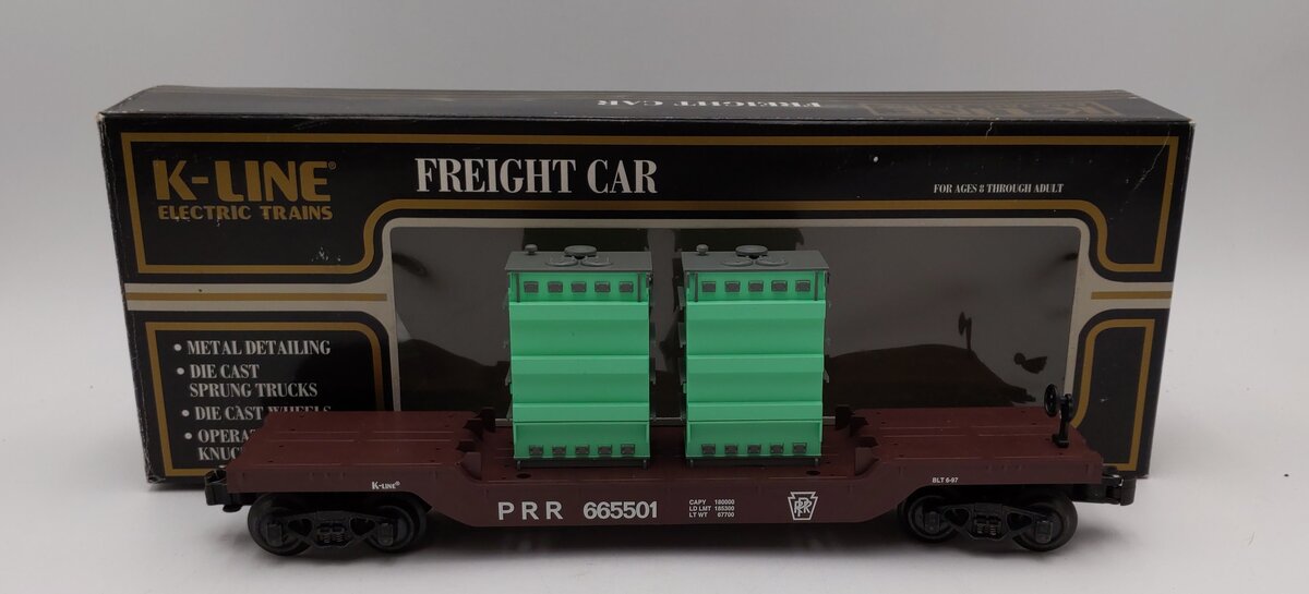 K-Line K665501 Pennsylvania Depressed Center Flatcar w/ 2 Transformers LN/Box