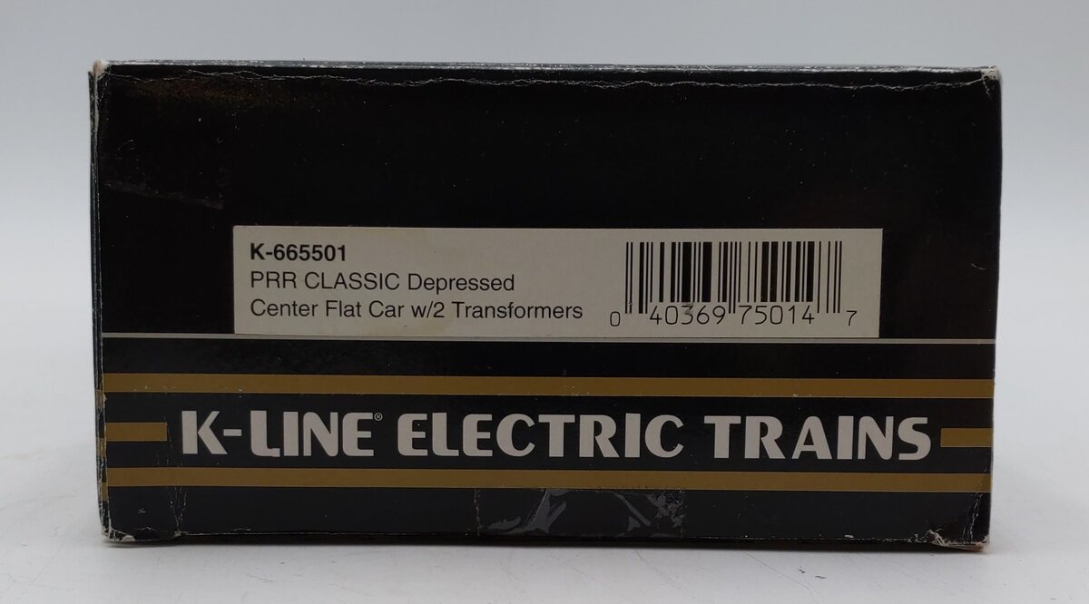 K-Line K665501 Pennsylvania Depressed Center Flatcar w/ 2 Transformers LN/Box