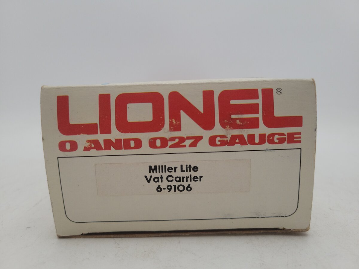 Lionel 6-9106 O Gauge Miller Lite Vat Car #9106 EX/Box