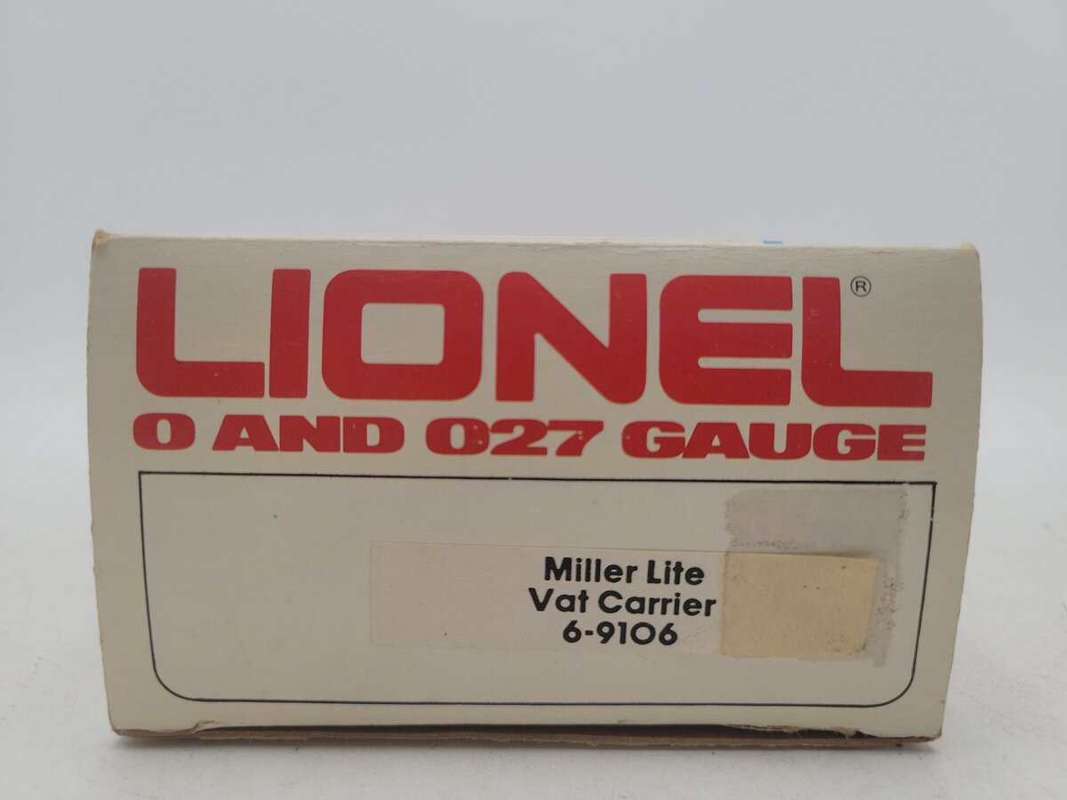 Lionel 6-9106 O Gauge Miller Lite Vat Car #9106 EX/Box
