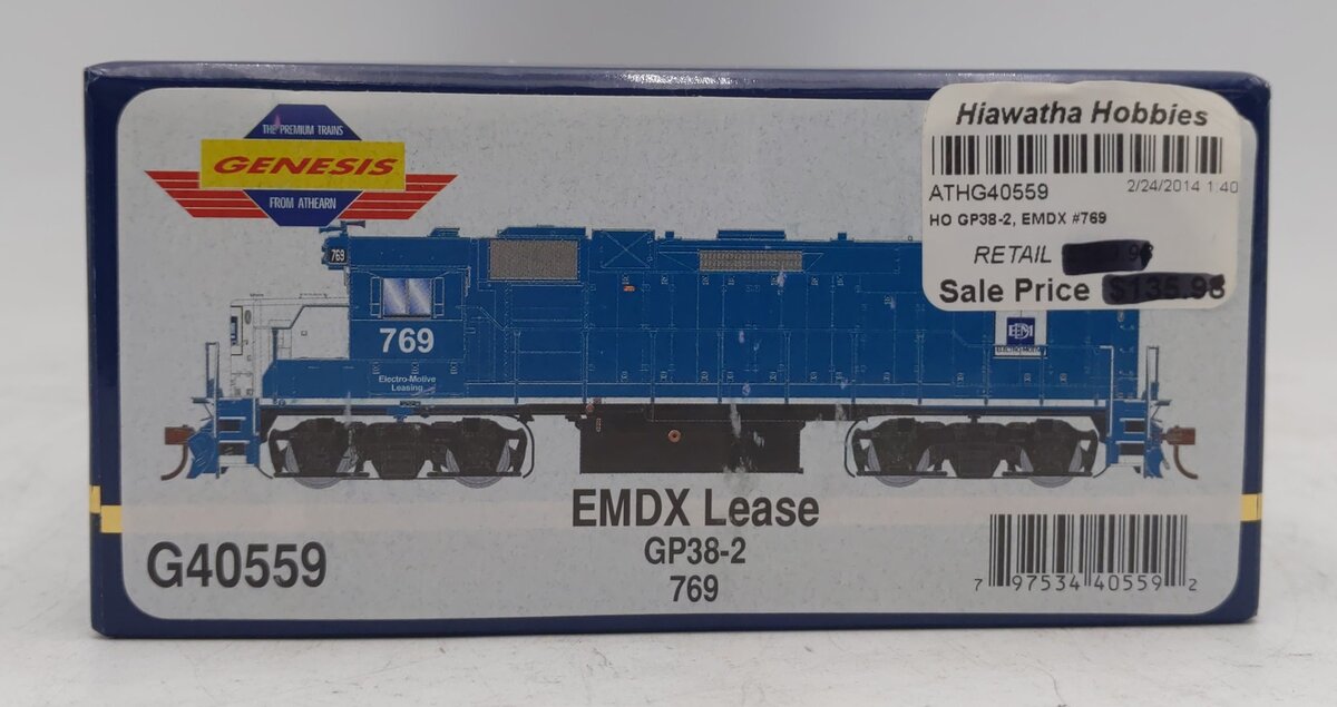 Athearn G40559 HO Scale EMDX Lease GP38-2 Diesel Locomotive #769 LN/Box