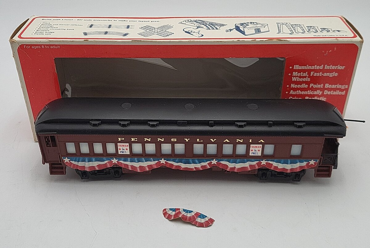 Lionel 6-9528 O Gauge Pennsylvania President Truman Campaign Car EX/Box