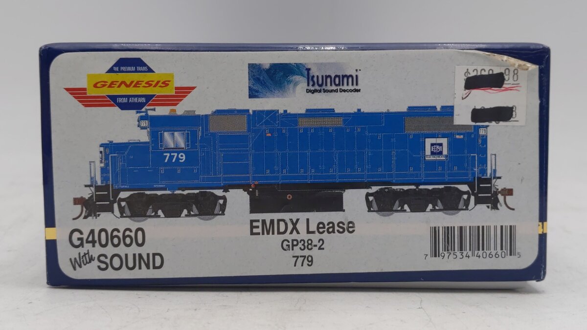 Athearn G40660 HO Scale EMDX Lease GP38-2 Diesel Locomotive #779 w/DCC&Sound EX/Box