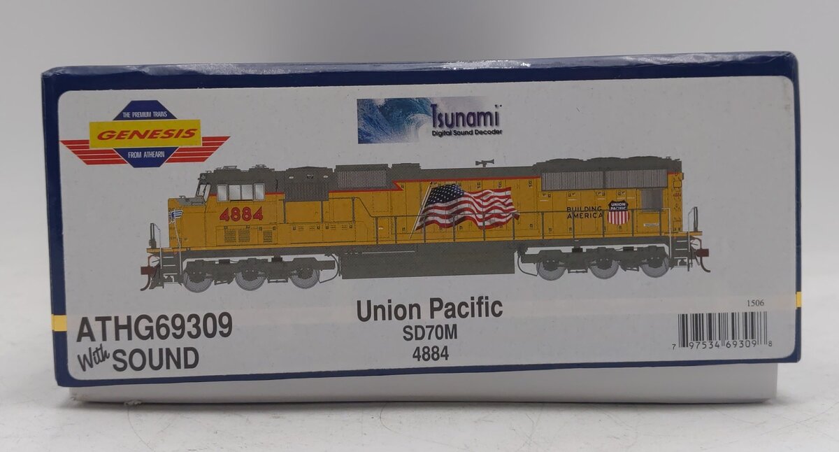 Athearn ATHG69309 HO Union Pacific SD70M Diesel Locomotive #4884 w/ DCC & Sound LN/Box
