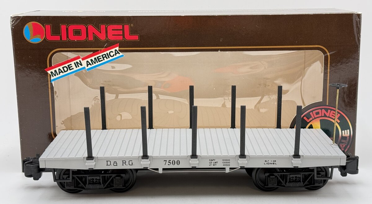Lionel 8-87500 G Gauge Denver & Rio Grande Flatcar LN/Box