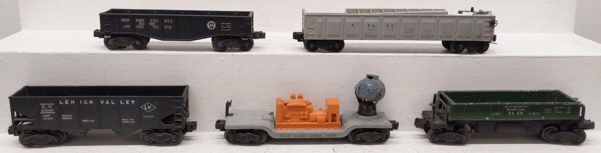 Lionel Vintage O Gauge Freight Cars #3520,25000,356225,3459,347000 [5] VG