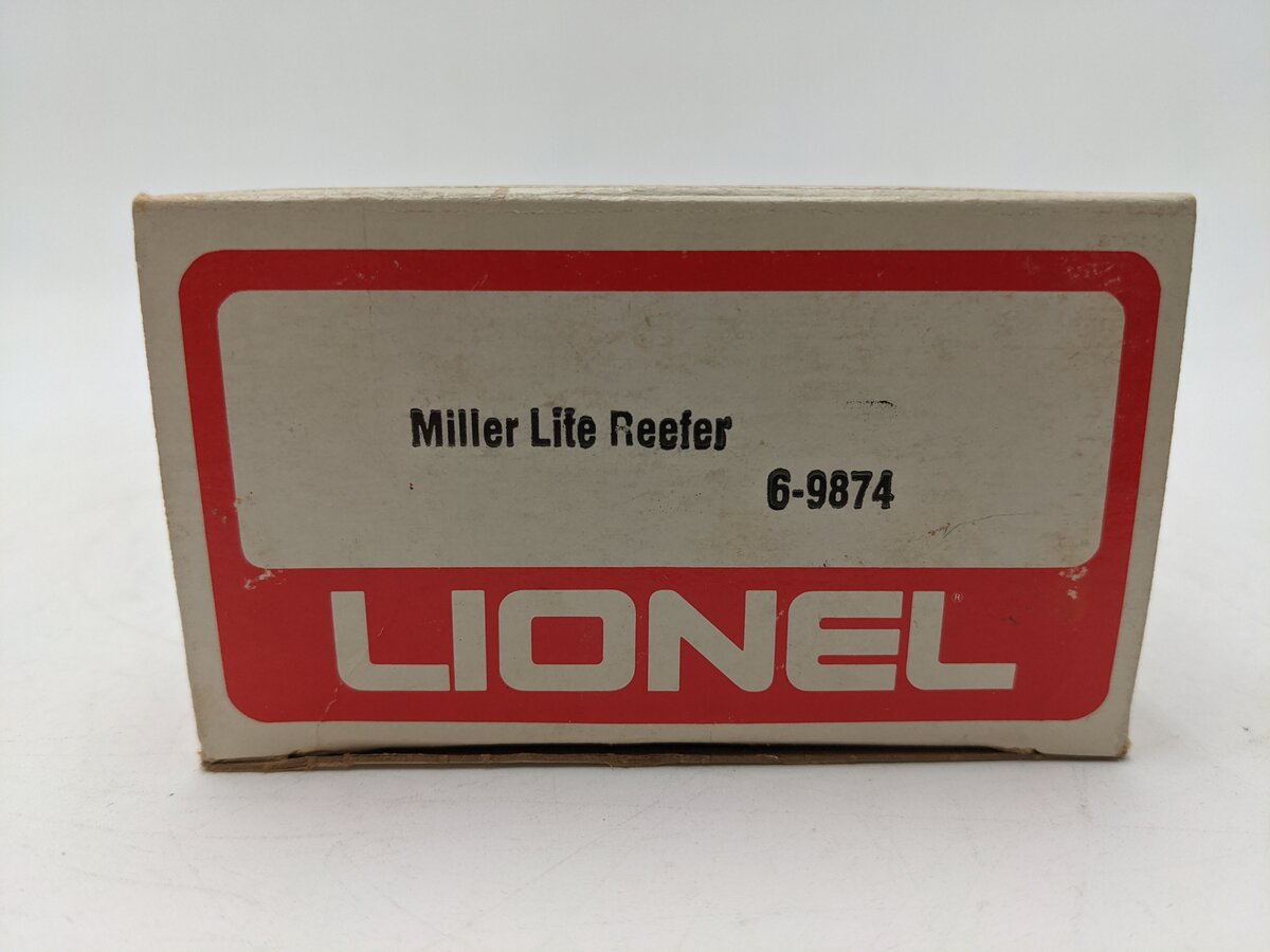 Lionel 6-9874 O Gauge Miller Lite Beer Billboard Reefer Car EX/Box