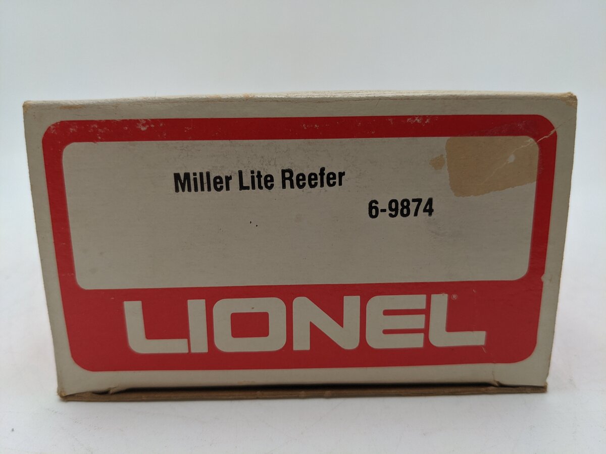 Lionel 6-9874 O Gauge Miller Lite Beer Billboard Reefer Car EX/Box