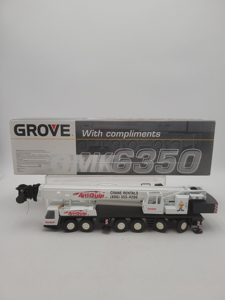 Conrad 2091/02 1:50 Scale Diecast GMK 6350 All Terrain Hydraulic Crane Am Quip LN/Box