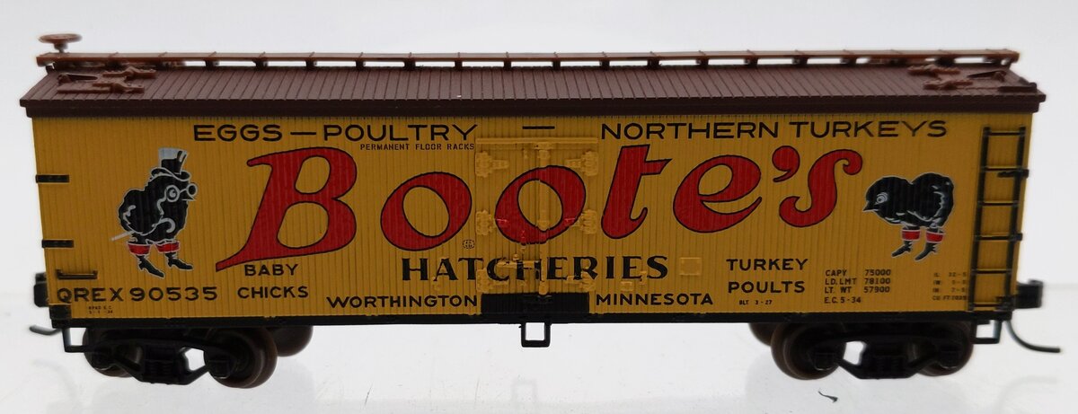 Atlas 41451 N Scale Boote's Hatcheries Wooden Reefer Car #90535 LN/Box