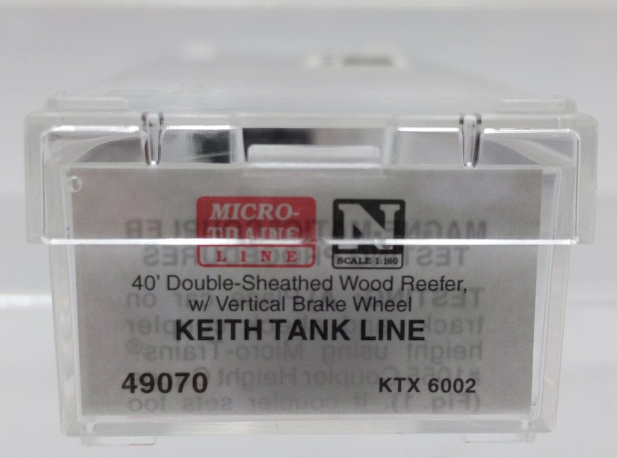 Micro-Trains 04900070 N Keith Tank Line 40' Double-Sheathed Wood Reefer #6002 EX/Box
