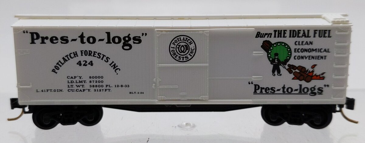Micro-Trains 04200060 N Scale Potlatch Lumber Co. 40' Wood Boxcar #424 EX/Box