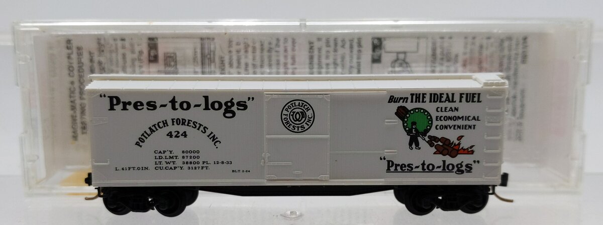 Micro-Trains 04200060 N Scale Potlatch Lumber Co. 40' Wood Boxcar #424 EX/Box