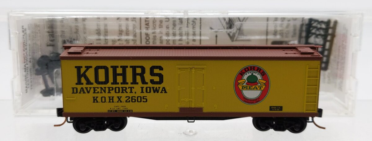 Micro-Trains 04900110 N Kohrs Meat Packing Company 40' Wood Reefer #2605 LN/Box