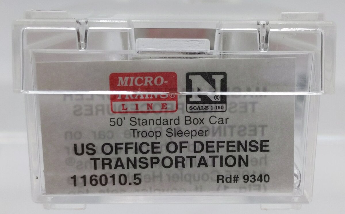 Micro-Trains 11600015 N US Office of Defense Trans 50' Troop Sleeper Car #9340 NIB