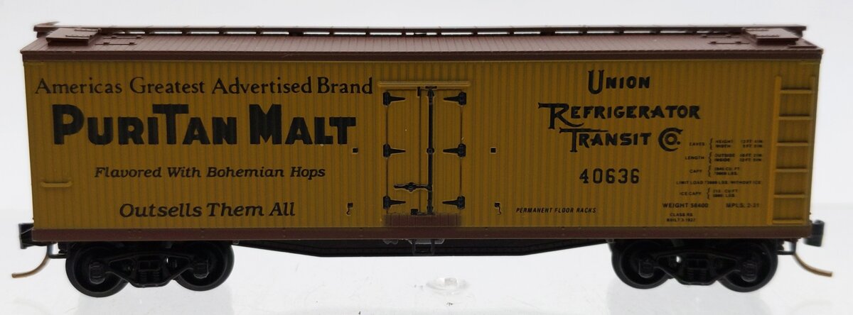 Micro-Trains 04900350 N Puritan Malt 40' Double Sheathed Wood Reefer #40636 LN/Box