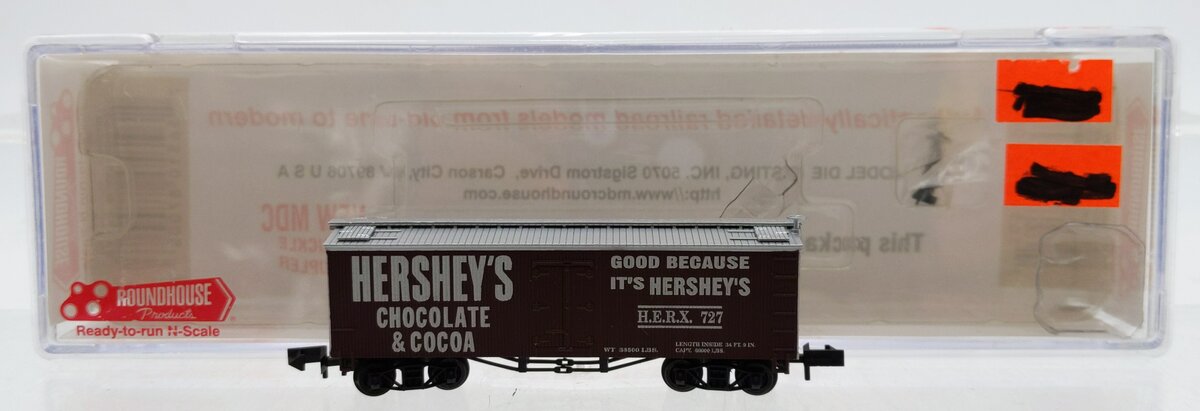 Roundhouse 87008 N Hershey's Chocolate & Cocoa 36' Billboard Reefer Car #727 EX/Box