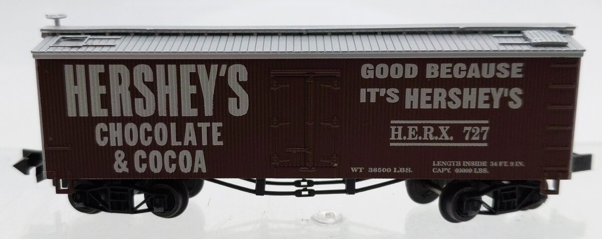 Roundhouse 87008 N Hershey's Chocolate & Cocoa 36' Billboard Reefer Car #727 EX/Box