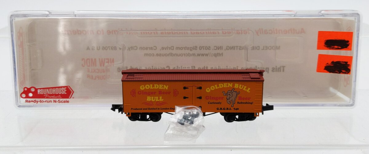 Roundhouse 8942 N Golden Bull Beer 36' Old Time Reefer Car #740 EX/Box